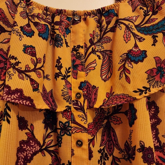 Boutique Kassia Floral Cold Shoulder Short Sleeve Blouse OX - Picture 3 of 5